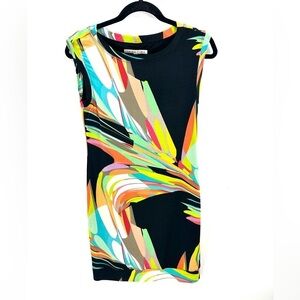 Trina Turk Womens Zinnia Watercolor Dress Size S Sleeveless Stretch Mini Colors